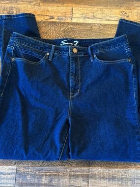 Seven7 Dark Wash Skinny Jeans Women’s Large Stretch Denim Mid Rise Slim Fit